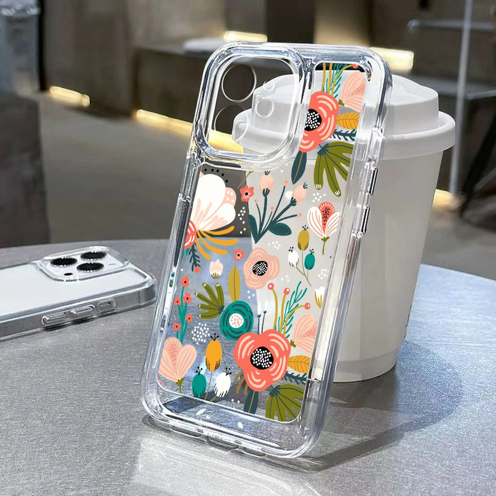 Transparent Flower Case For Samsung Galaxy S23 Ultra Funda S24 Ultra S22 Plus S21 FE S20 FE S10 Plus Silicon Soft TPU Back Cover