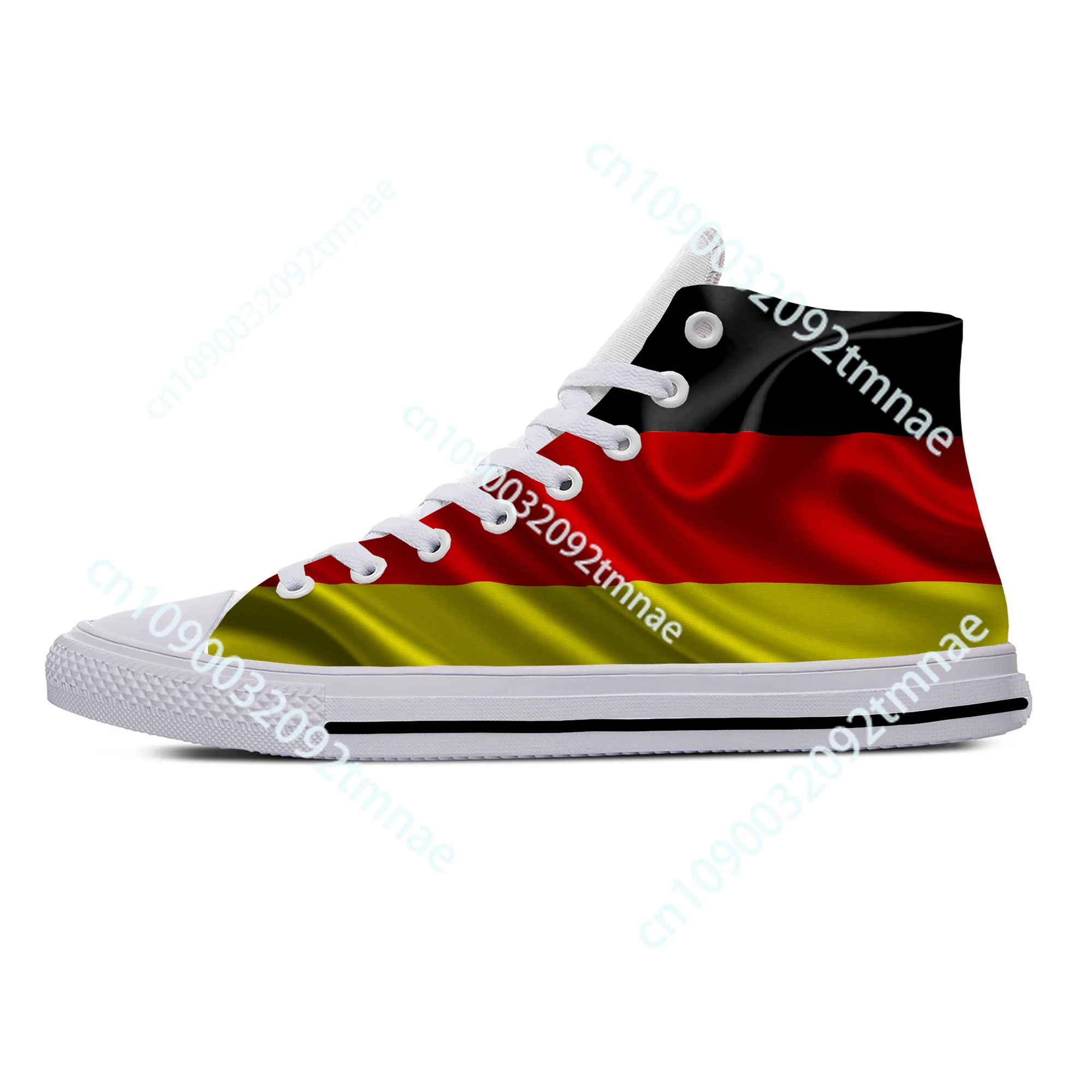 

German Germany Flag Patriotic Pride Fashion Funny Casual Cloth Shoes High Top Lightweight Breathable Custom Men Women Sneakers