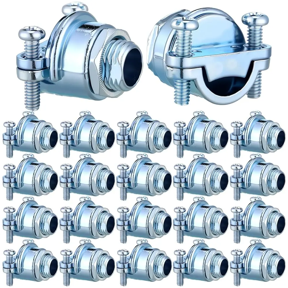 

10 шт. кабельных соединителей Nm-типа, 1/4 дюйма, металлические, для электротехнических коробок, зажимы для проводов, для металлических труб, для защиты кабеля
