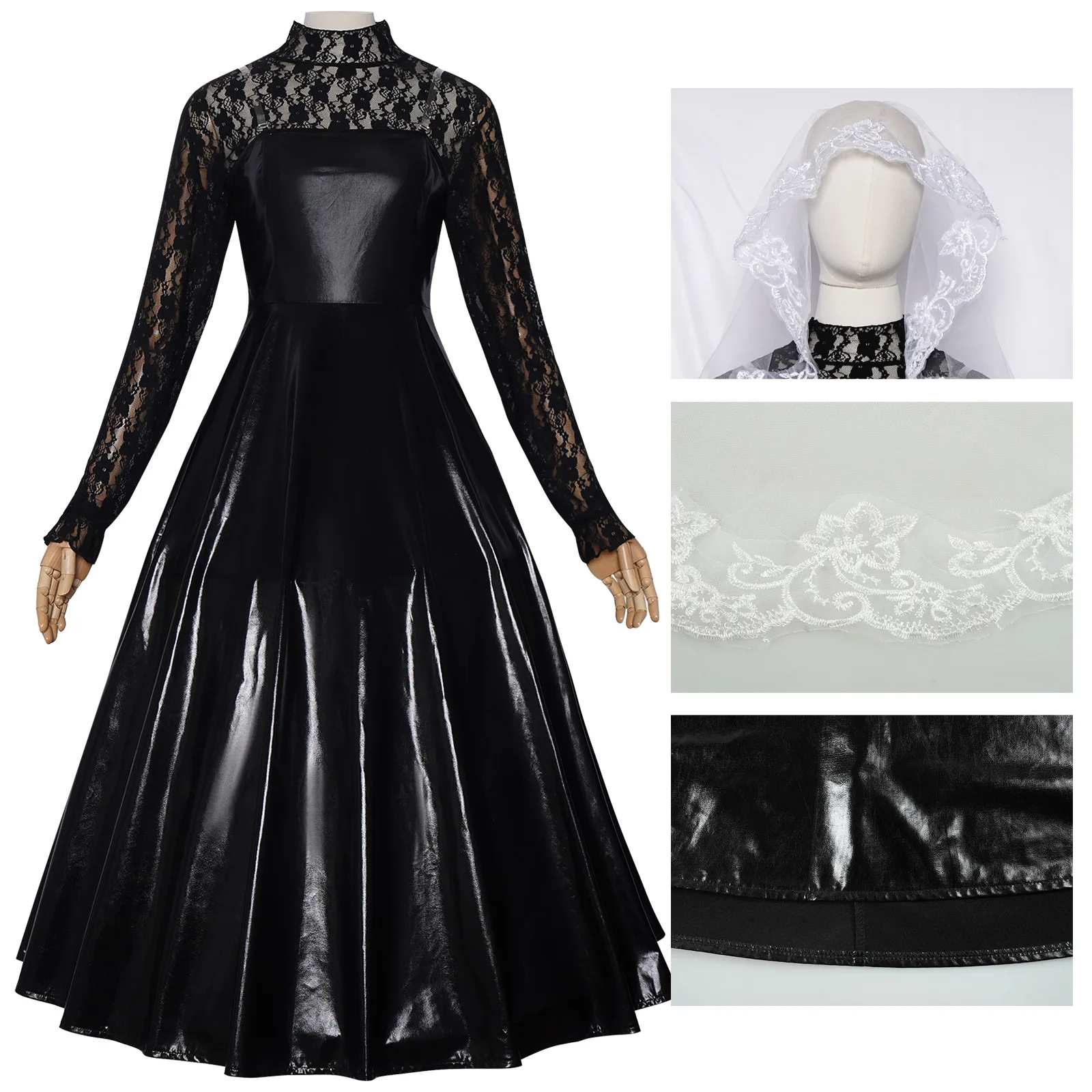 

Черное платье для косплея с кружевной спинкой, готическая школьная форма в стиле аниме, костюм в официальном стиле, сценический танцевальный наряд для женщин
