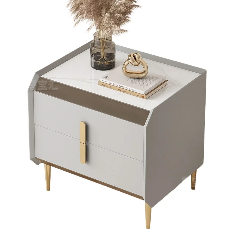 LMM Intelligent Simple Modern Solid Wood Rechargeable Multifunctional Master Bedside Table