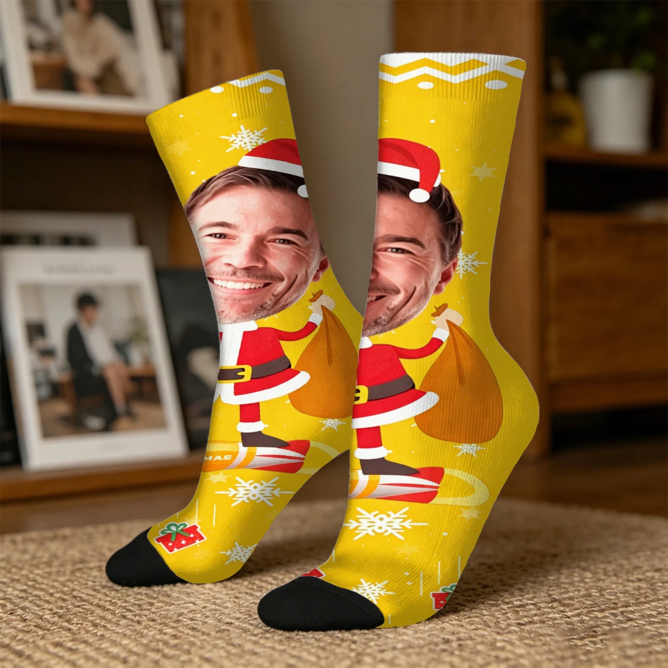 Custom Face Socks Funny Gift for Him Her Friends Custom Picture Socks Unique Gift Idea for Birthday or Christmas view 6