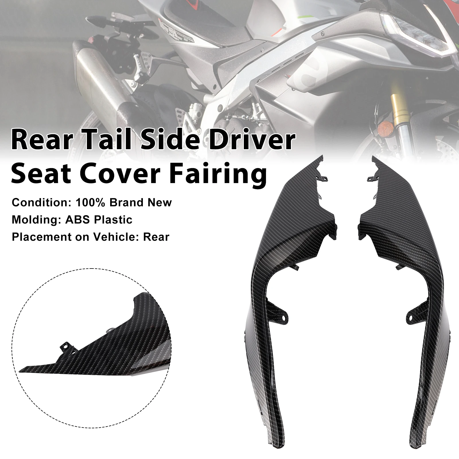 Topteng Rear Tail Side Driver Seat Cover Fairing For Aprilia RSV4 2021-2024 2022 2023