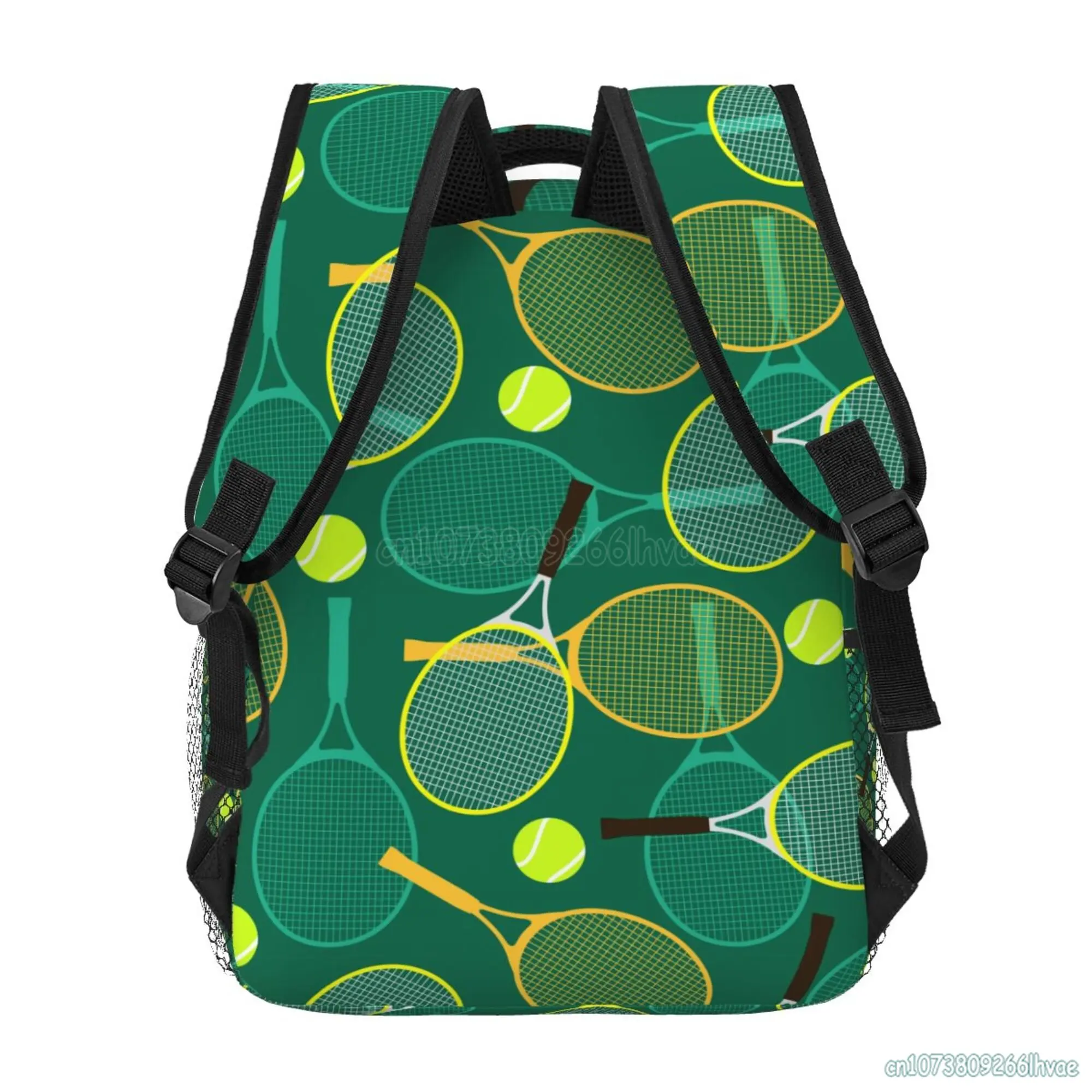 Tennis Rackets and Balls Print Backpacks Fashion Casual Travel Laptop Backpacks Softback Student School Book Bags Waterproof