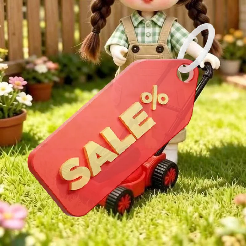 Realistic Hand Push Mini Lawn Mower Dollhouse Ornament Exquisite Grass Cutter Decor for Micro Landscape DIY Craft Collection