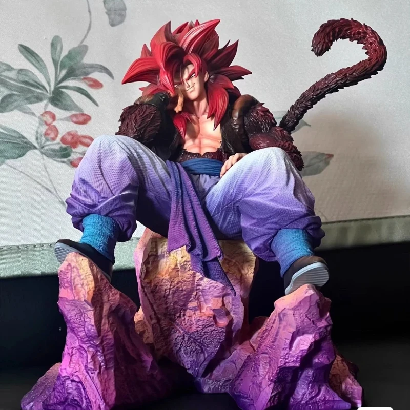 

New Dragon Ball Super Saiyan 4 Gogeta Gk Figure Sitting Pose Anime Statue Desk Decor Collectible Toy Gift For Anime Fans