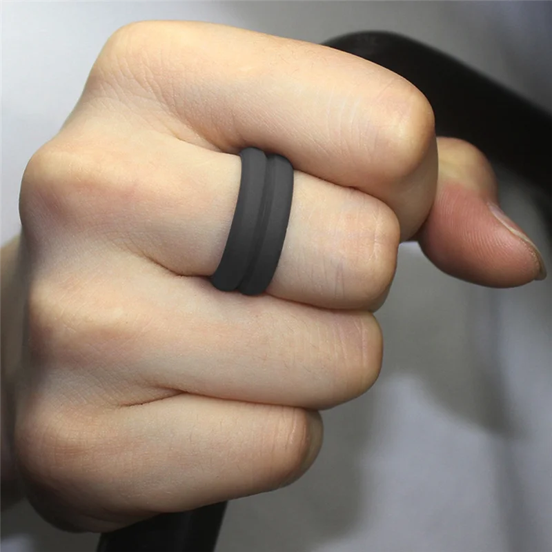 ABQR 8mm Popular 7-14 Size for Men Women Silicone Cool Rings Silicone Wedding Ring Environmental Outdoor Sports RingX2 7