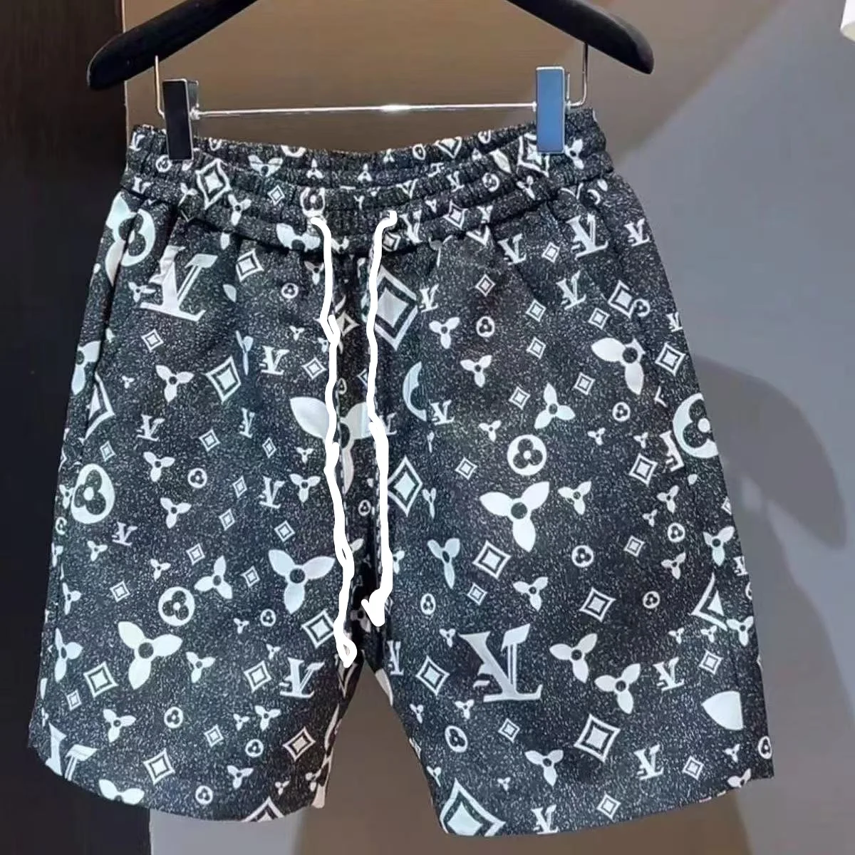 

2025 Summer Men's Beach Casual Shorts Hot-selling Trendy Brand L Letter Shorts Quick-drying S-4XL Breathable and Loose Y2K Moto