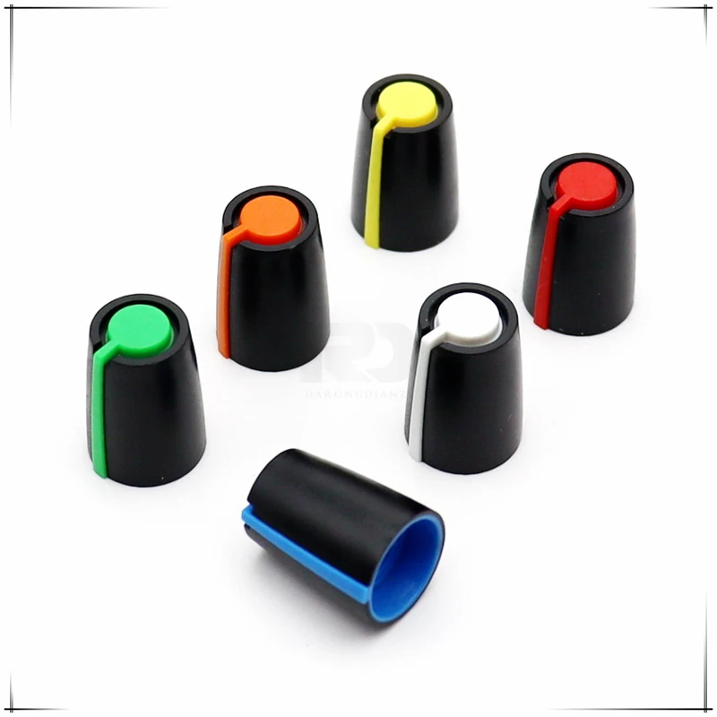 10PCS 14×19.5MM Plastic Knob Cap Potentiometer Encoder Knob Amplifier Volume D-Shaped 270° Inner Hole 6mm