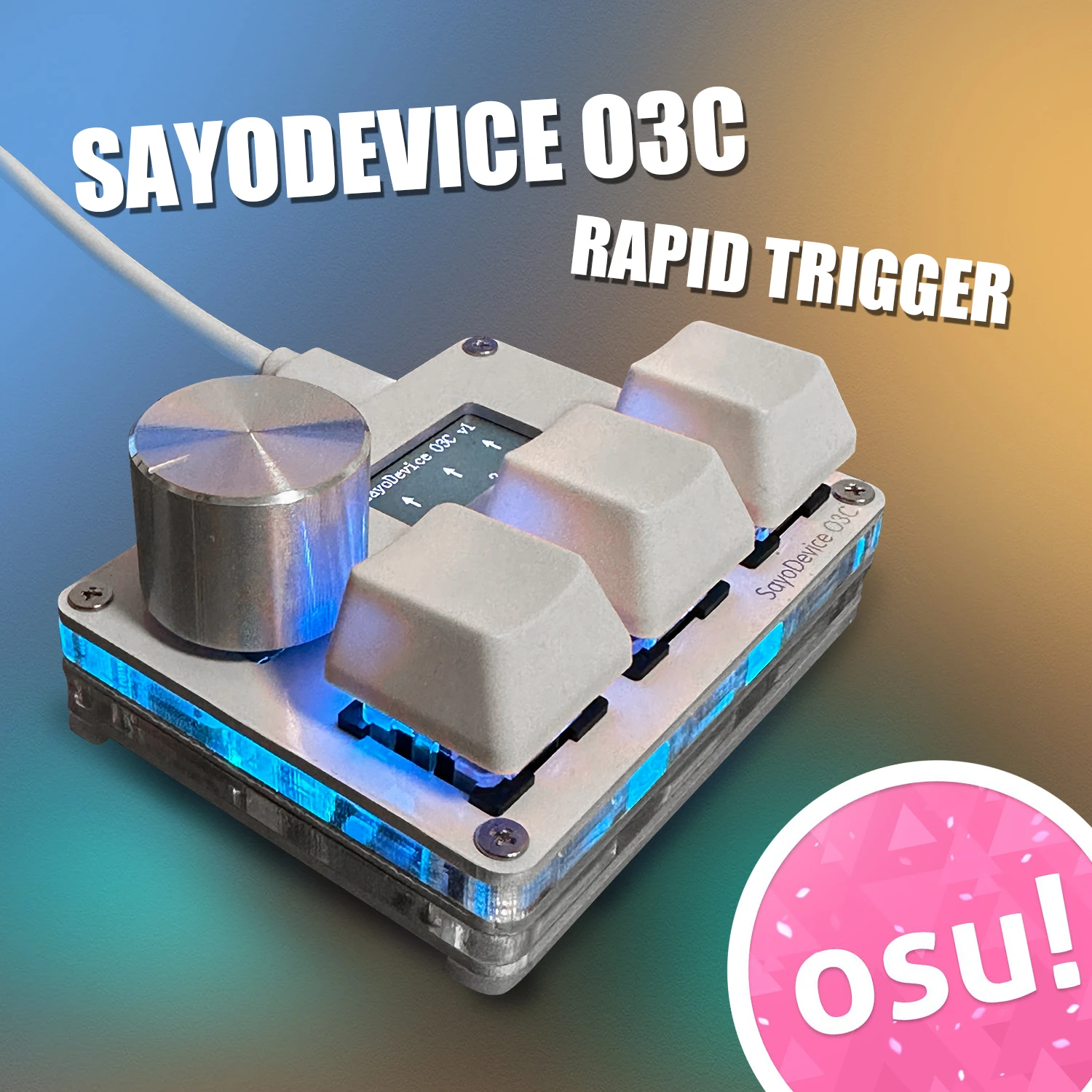 SayoDevice Rapid Trigger Magnetic Switches RGB Music Game Keyboard Volume Knob For O3C DJMAX SDVX Geometry Dash Office Keyboard