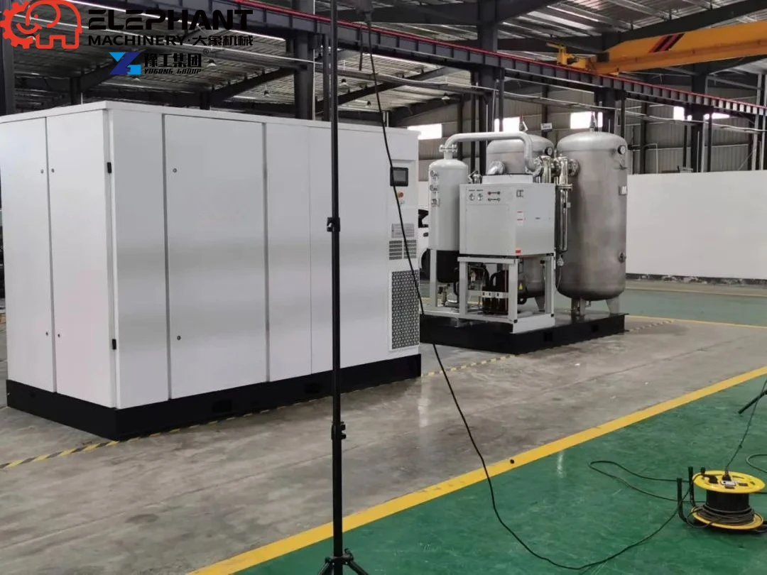 Industrial Portable Screw Air Compressor 15Bar Air-Cooled Lubricated AC Powered 220V/380V PLC & Motor