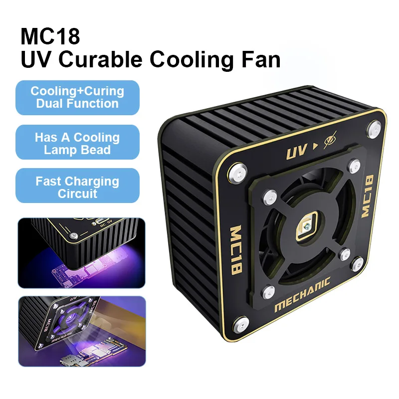 

Mechanic MC18 UV Curable Cooling Fan Fast Heat Dissipation 3 Gear Adjustment for Phone Motherboard IC Welding Repair