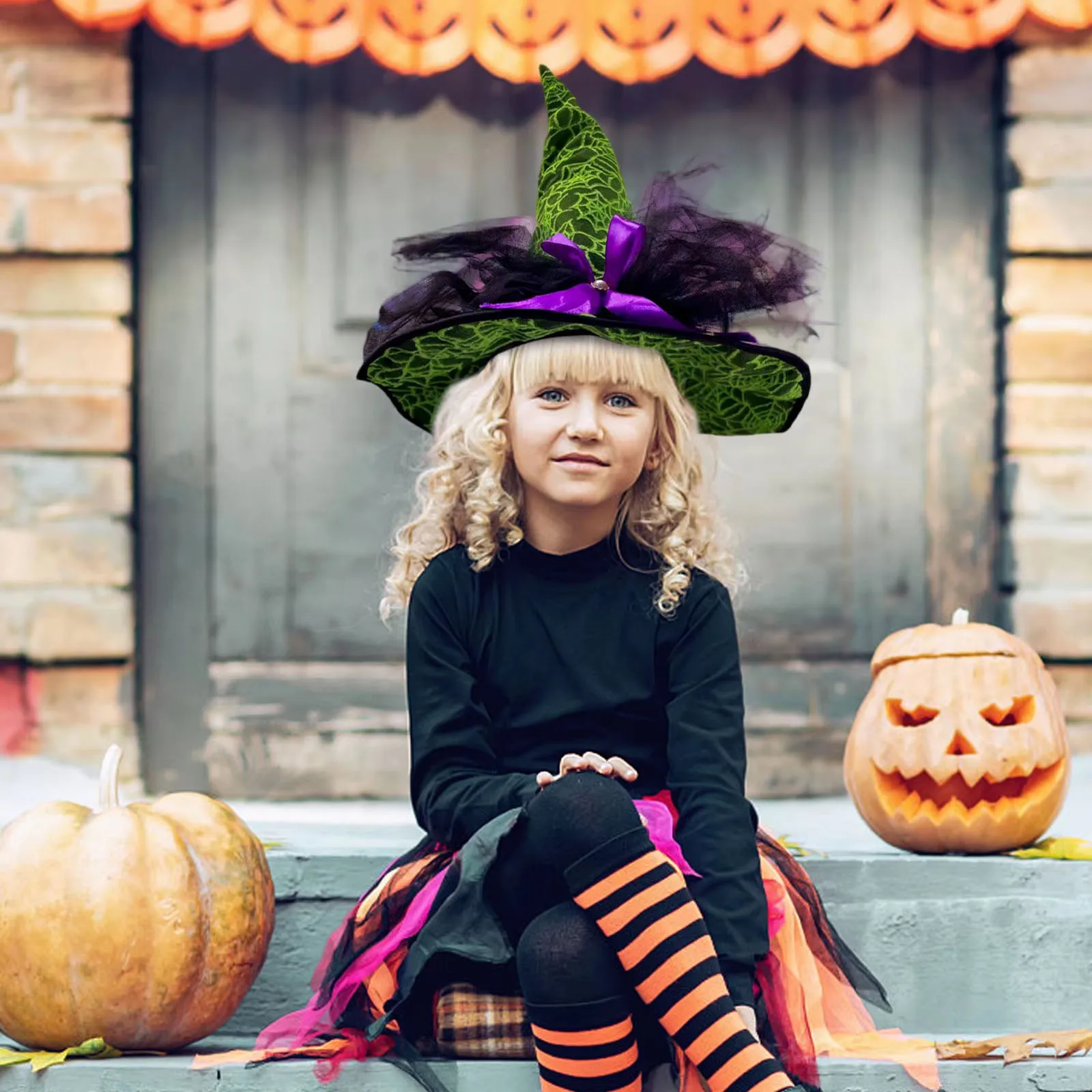 Action Cosplay Halloween Hat Witch Decoration Props Adult And Child Cosplay Witch Headdress Hat performance playthings for kids