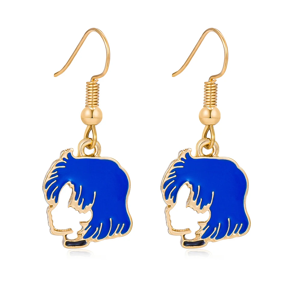 Anime Sailor Mercury Drop Earrings Cute Cartoon Sailor Moon Dangle Ear Ring Women Girls Fans Girly Jewelry Collectibles Gifts