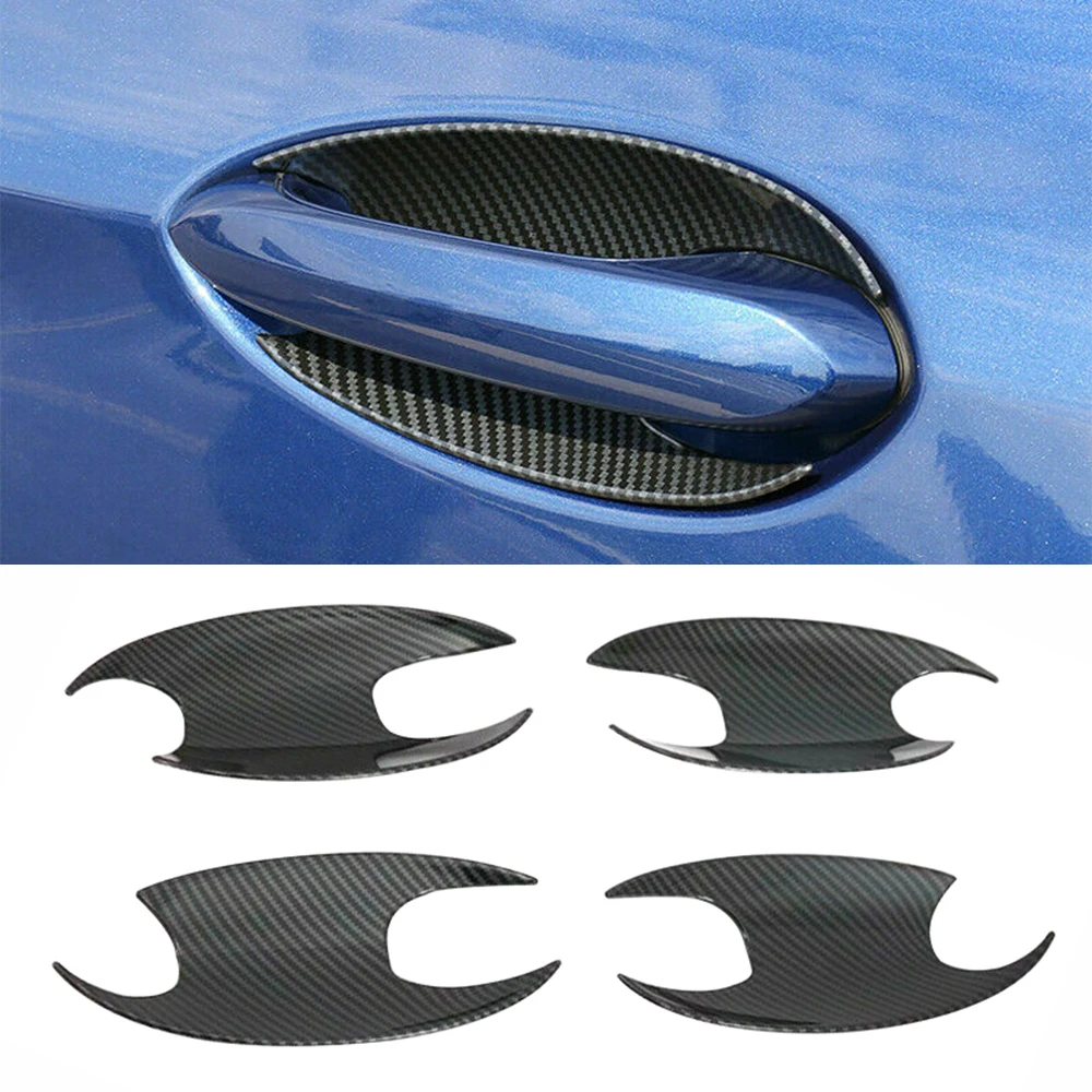 

4pcs For BMW X5 G05 2019 2020 2021 Car Door Handle Bowl Cover Trim ABS Carbon Fiber Black