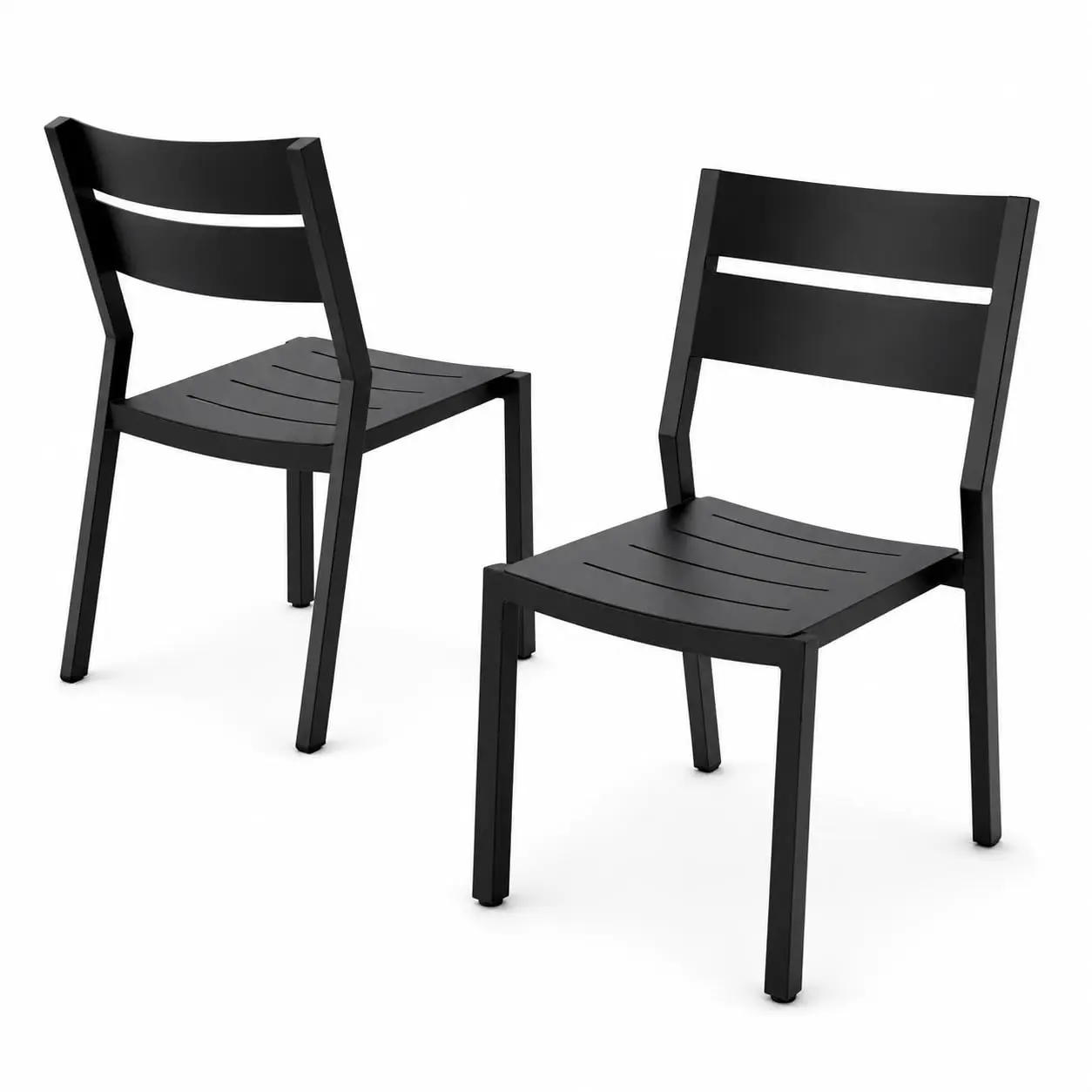 Aluminum Stackable Patio Dining Chairs Set of 2