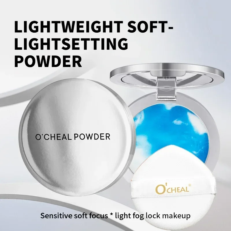 Poudre pour le visage mate, contrôle de l'huile, longue durée, imperméable, maquillage pour le visage, réglage cosmétique, poudre compacte avec miroir, 24 heures