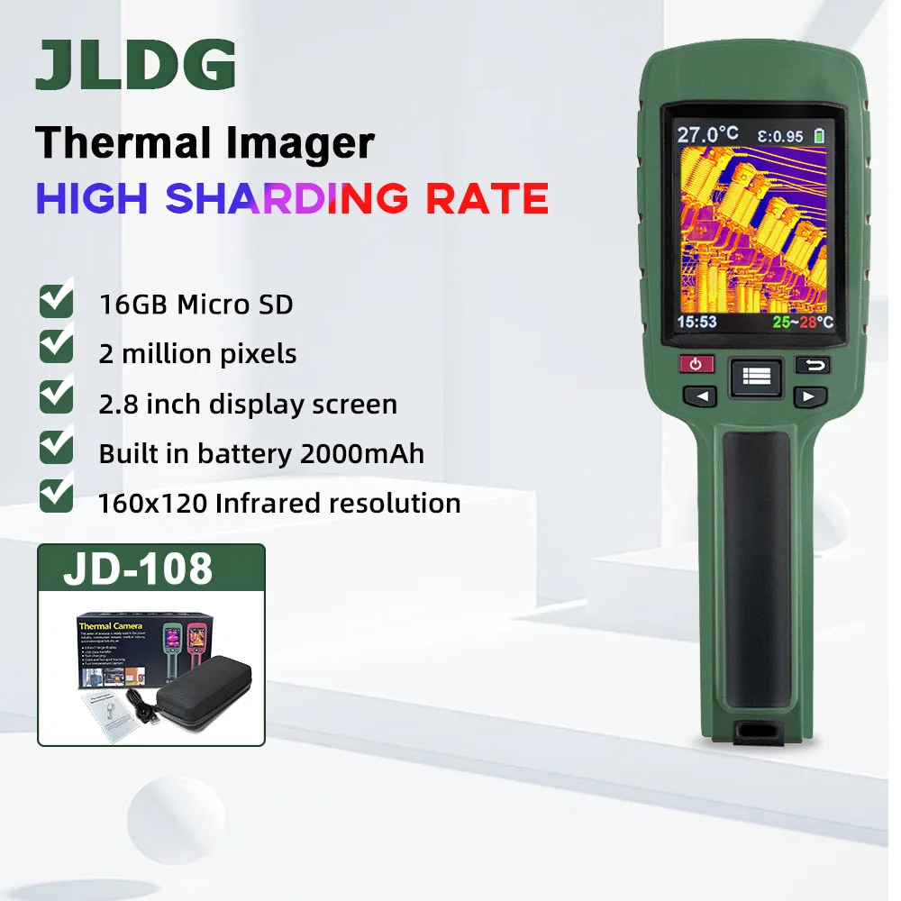 JD108 infrared thermal imager with large storage capacity for car maintenance repair camera