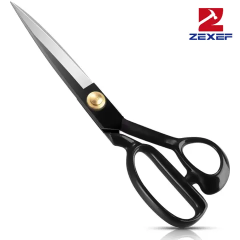 ZEXEF 전문 재단사 가위 절단 가위 빈티지 스테인레스 스틸 패브릭 가죽 커터 봉제 용 공예 가위