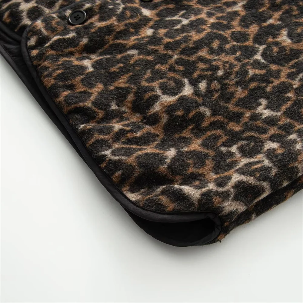 Winter new women's clothing American retro fashion double-sided leopard print wool cotton vest