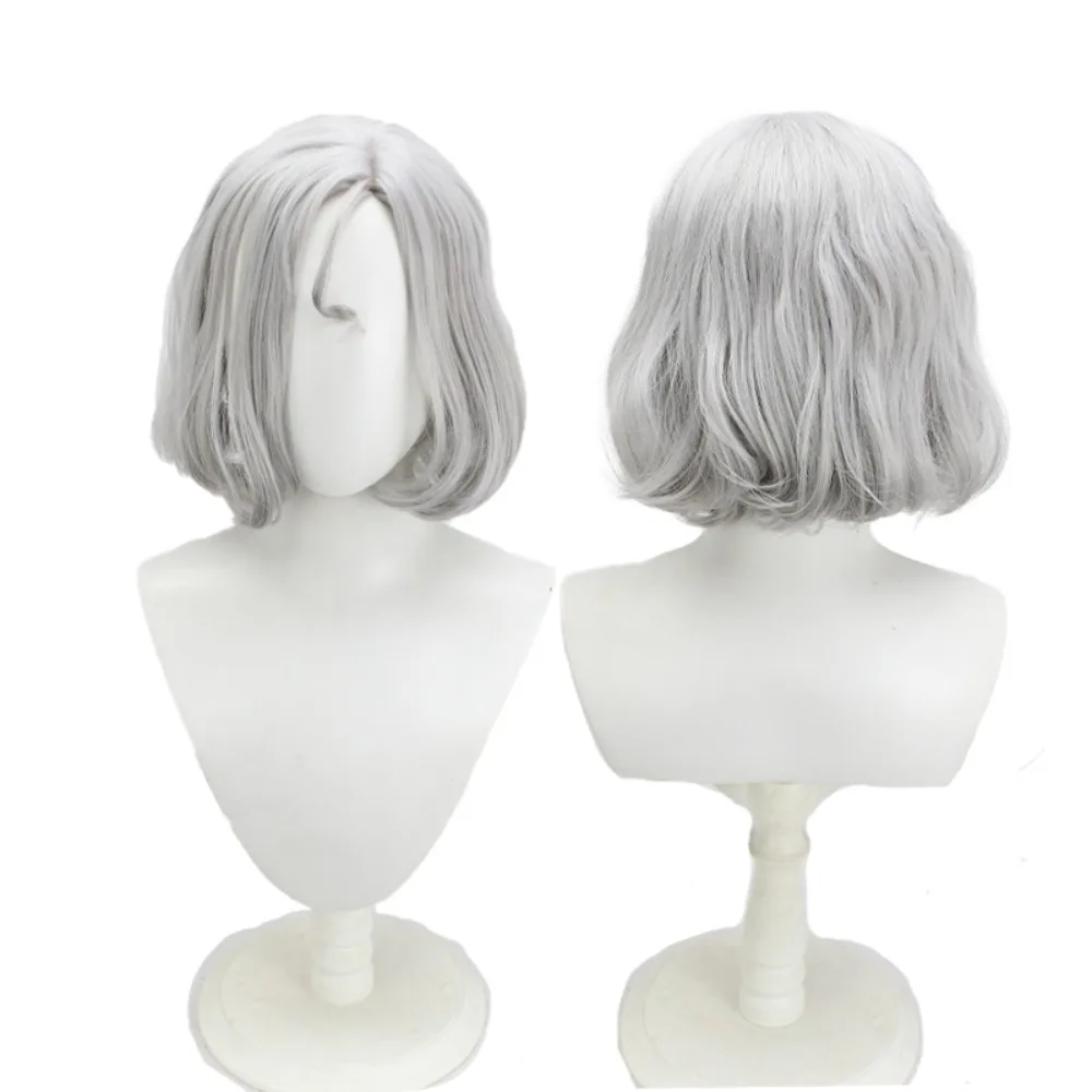 

Miyahan Mesulun Team Косплей Парик Реалистичная кожа головы Серый вьющийся костюм аниме Волосы