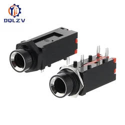 Audio Jack 6.35mm 3Pin Mono Audio Stereo Audio Socket Microphone Welding Line For Microphone Socket