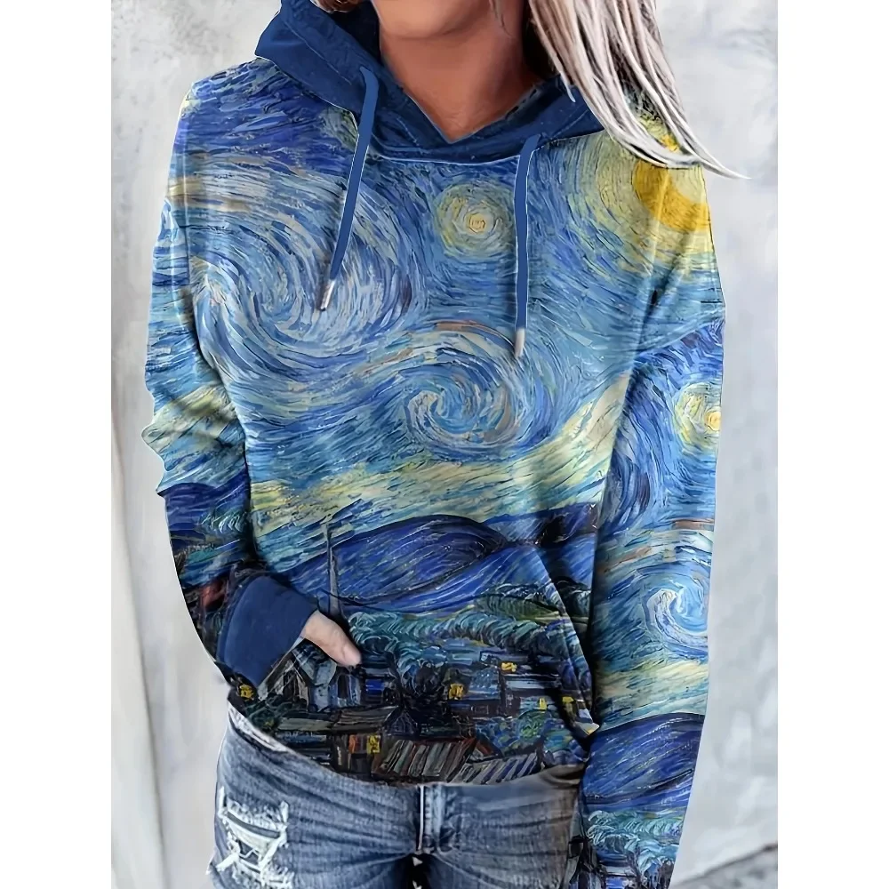 Autumn Winter Van Gogh The Starry Night Sweater Women Men Hoodie Sweatshirts Pullover Fleece Clothes Gift Free Shipping Holiday