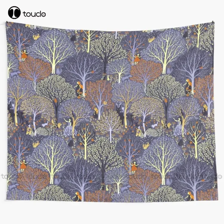 Magical Forest In Blue Tapestry Wall Tapestry For Living Room Tapestry Wall Hanging For Living Room Bedroom Dorm Room Home Decor