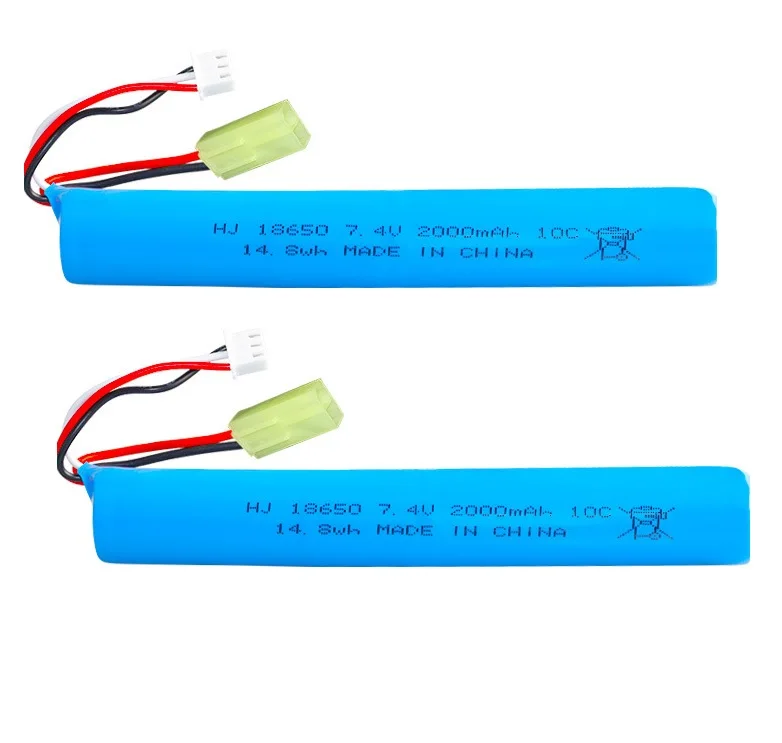 7.4V 2000mAh Li-ion battery for Electric water Ball Automatic PneumaticToys Gun/Electric Splatter Ball/Gel Ball Blaster Toys Gun