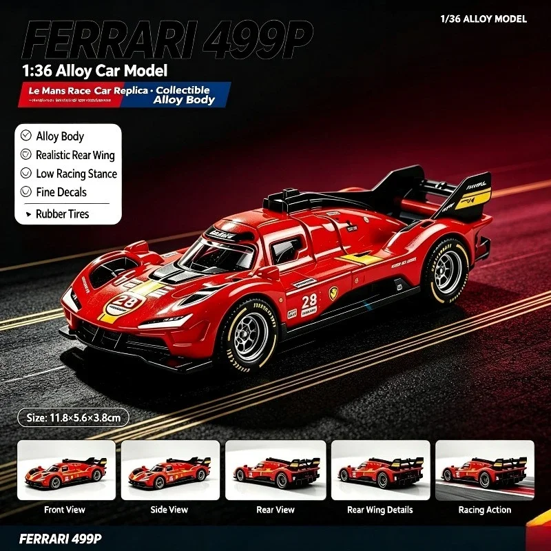 1:36 Scale Alloy Car Model Le Mans Racing Vehicle, Pull Back Diecast Simulation Race Car, Exquisite Details, Collectible Desktop