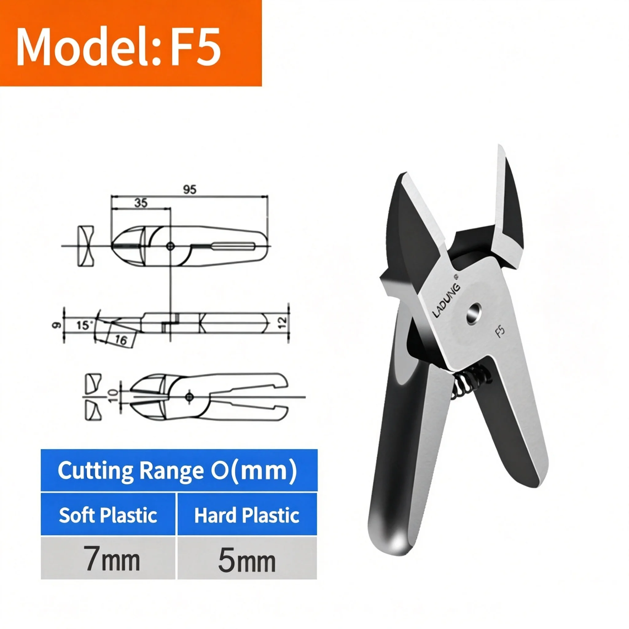 LADUNG MR-20 Manual Pressing Pneumatic Cutter and Shear Tool, F5LS/FD5 Automated Air Scissors Knife Head Accessories