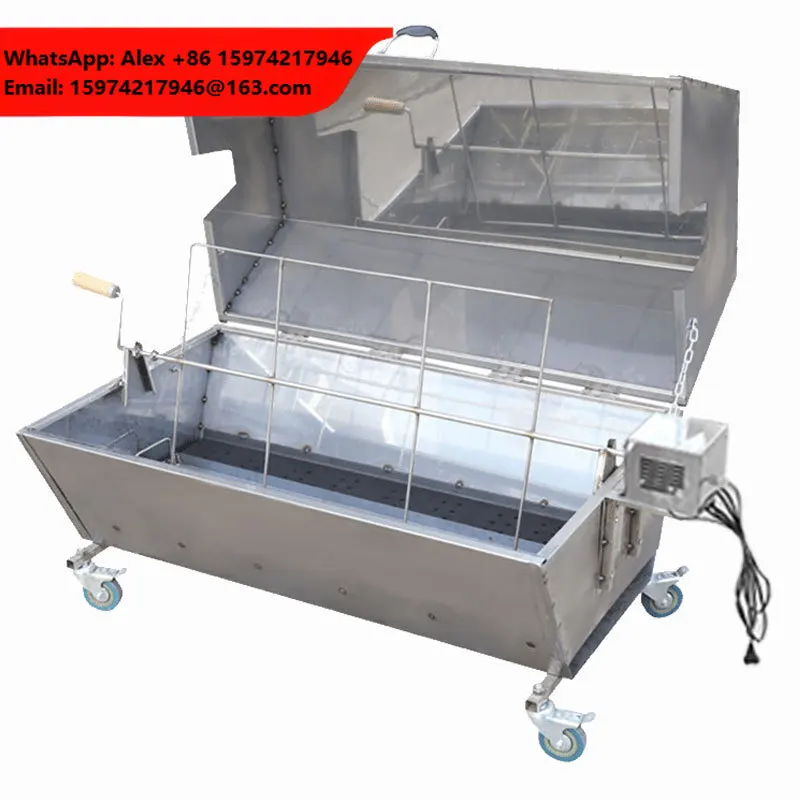 Bbq Grill Stainless Steel Automatic Flip Rotary Roasting Stove Charcoal Grill Electric Whole Sheep, Pig, Chicken, Duck And Goose