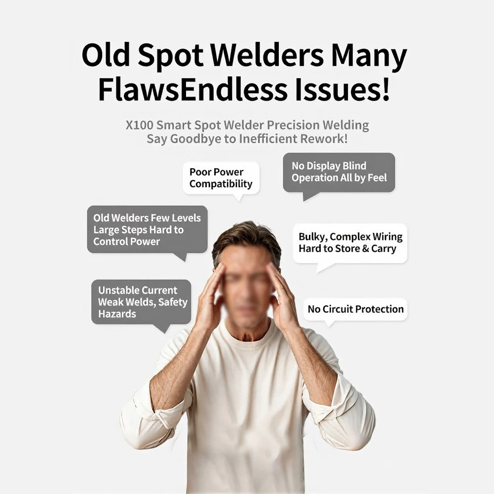 X100 LCD Spot for welder with Balanced Portability and Power for On-Site Repair and for custom Pack Construction Needs