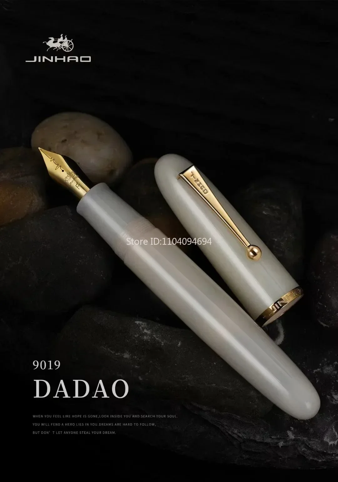 

Heartbeat Nib! Jinhao 9019 Fountain Pen #8 Ivory Big Size Resin Office Writing Pen with Large Converter Writing Gift