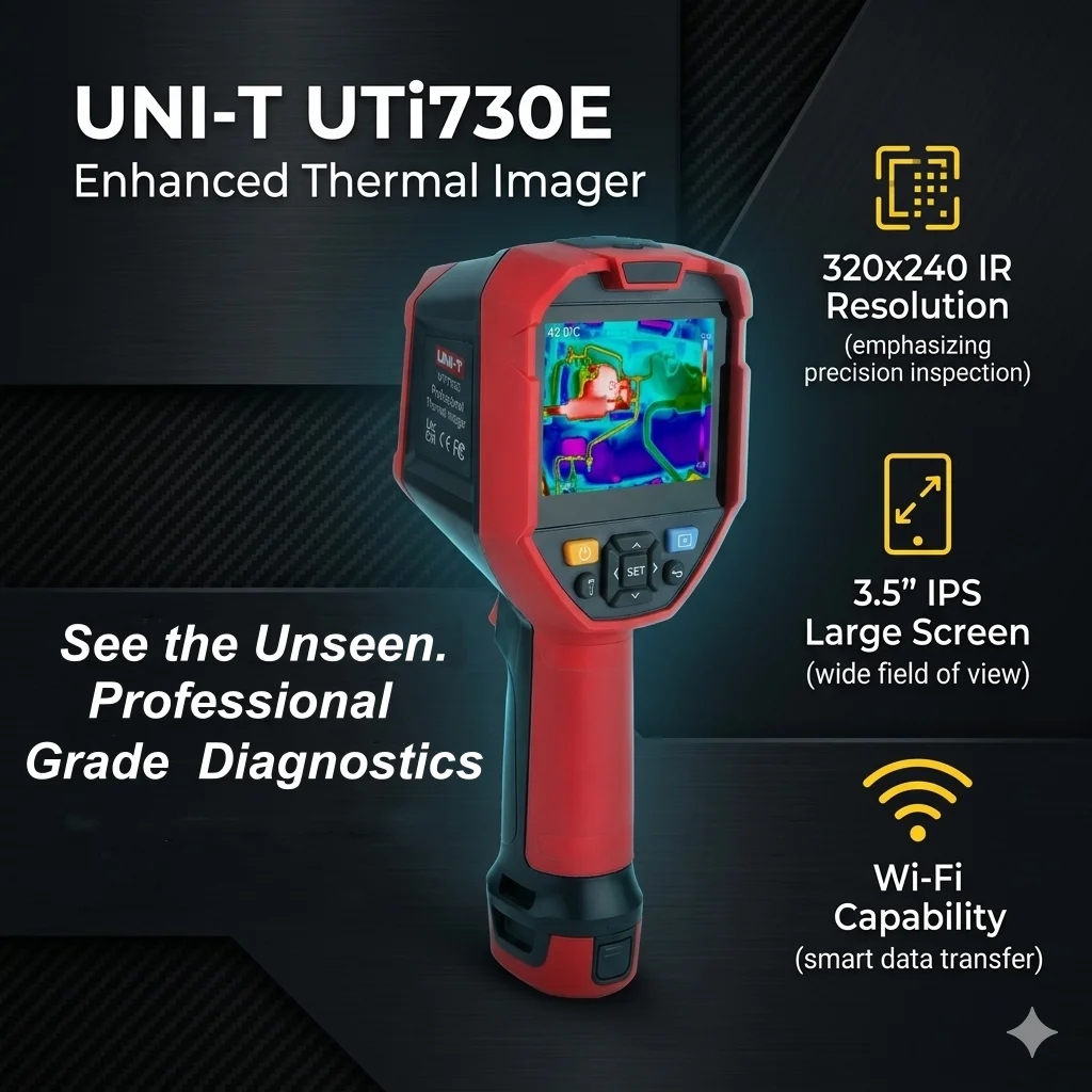 UNI-T UTi730E Enhanced Thermal Imager 320x240 Resolution WiFi 2MP Visual Camera -20℃to 550℃ Professional Infrared Thermometer