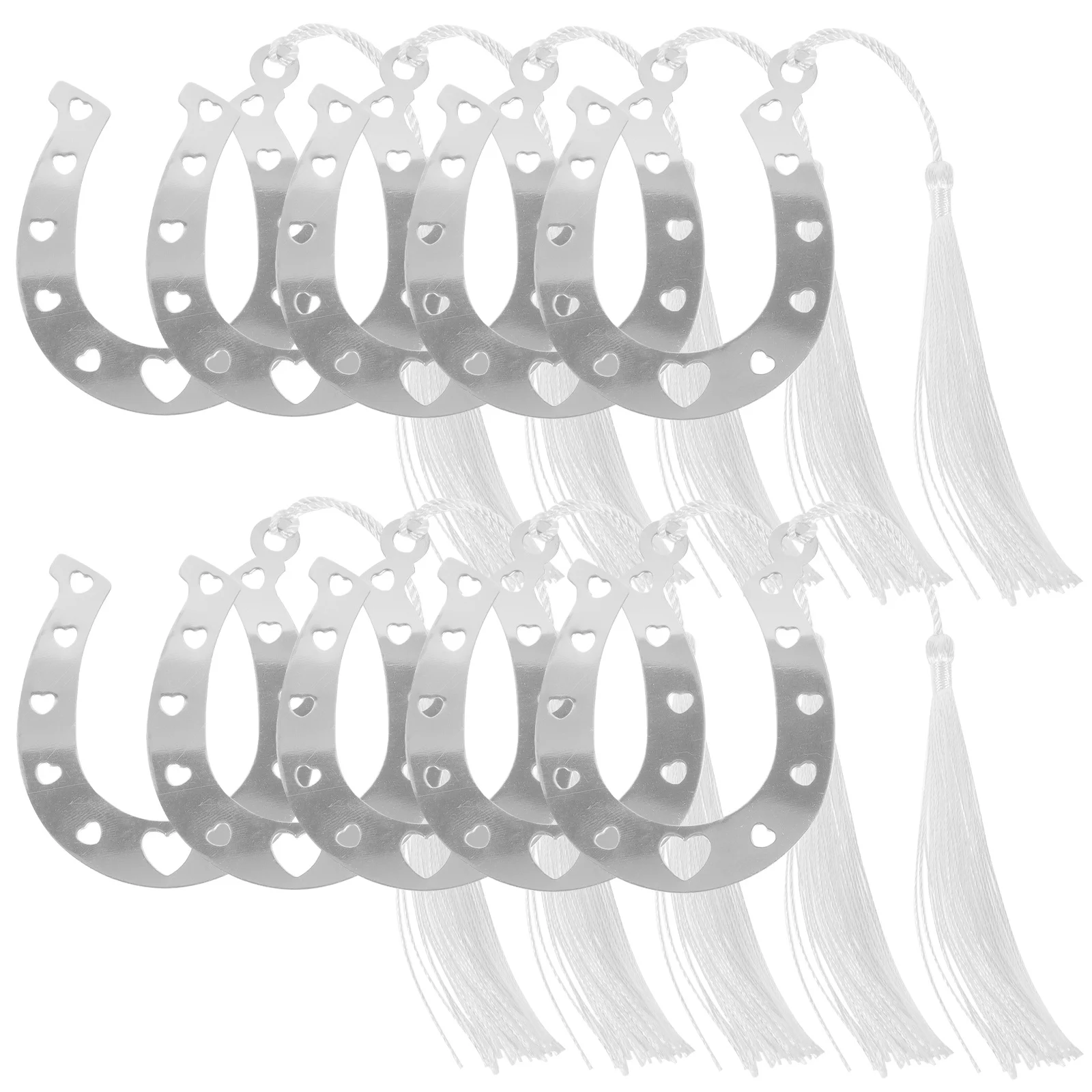 

10pcs Horseshoe Hanging Decor Stainless Steel Metal Ornament For Home Garden Party Wall Sculpture Craft Hanging Pendant