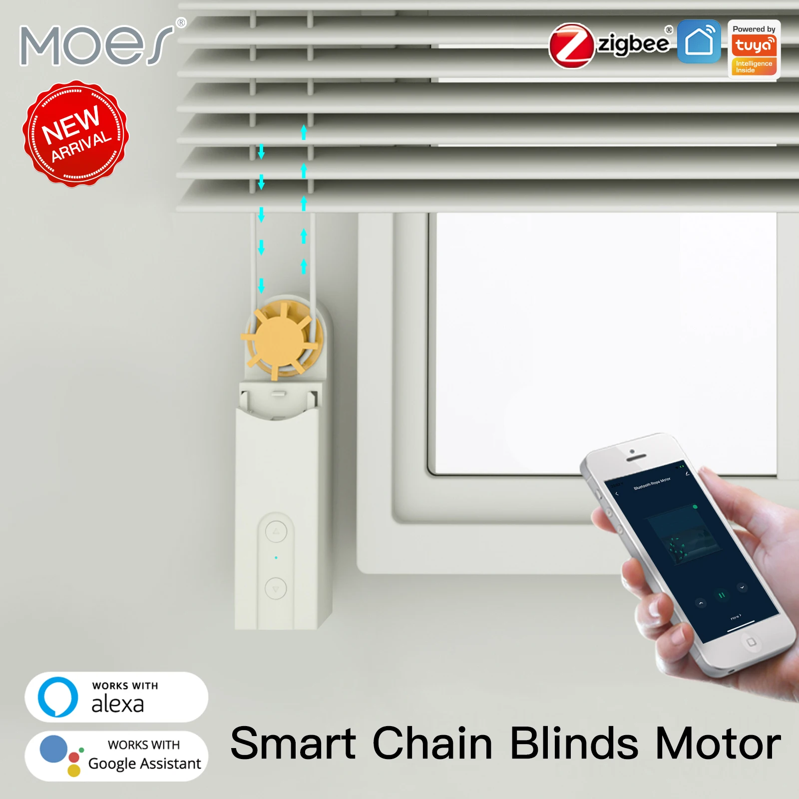 MOES-Tuya Smart Roller JoBlinds Motor, ZigBee 3.0, Bluetooth JoBlinds, SUMMShades, Alexa, Google Voice Control