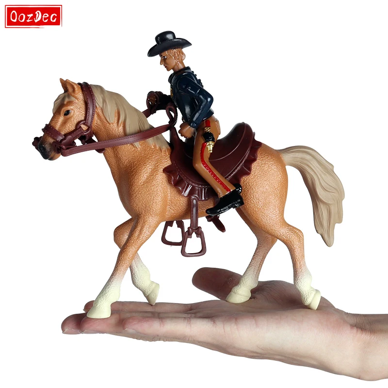 OozDec West Cowboy Pferd Modell Action-figuren Emulational Horseman Pferd Tiere Ornamente Spielset Figur Kinder Spielzeug Geschenk