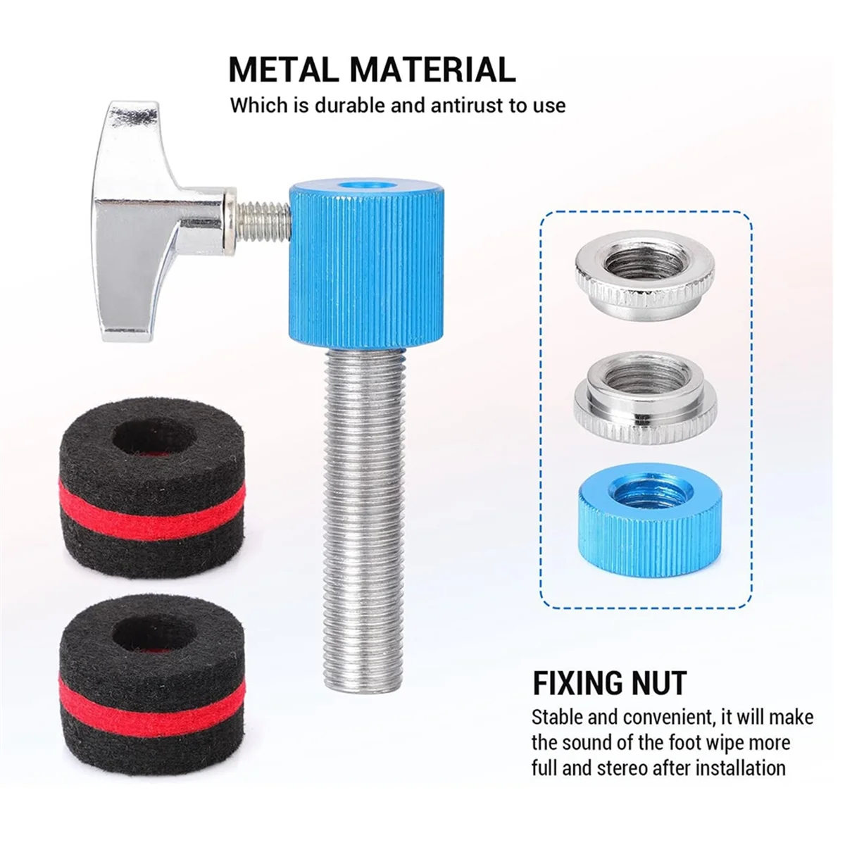 

AA79 Fast Jazz Drum Hi-Hat Cymbal Clutch Stand Post for Percussion Accessories Anti Rust Metal Hi Hat Cymbal Clutch Blue