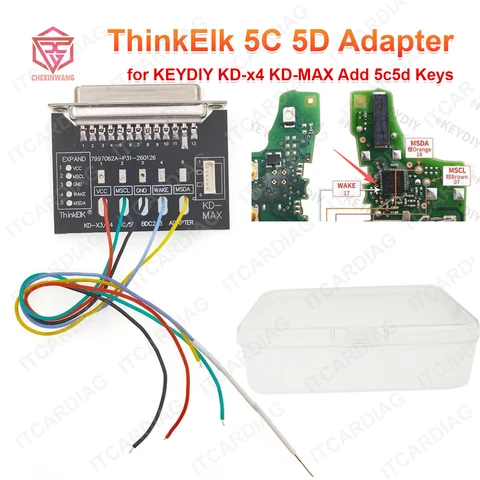 Адаптер ThinkElk 5C 5D для KEYDIY, для KD-x4, для KD-MAX, для добавления ключей 5C 5D для VW MQB49, для BMW, для Audi, для Porsche. Добавление ключей 5D.