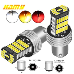 2 PCS Car LED Bulb P21W BA15S 1156 PY21W BAY15D 1157 Turn Signal Light 12V 4014 SMD 6500K White Auto Reverse Parking Back Lamps