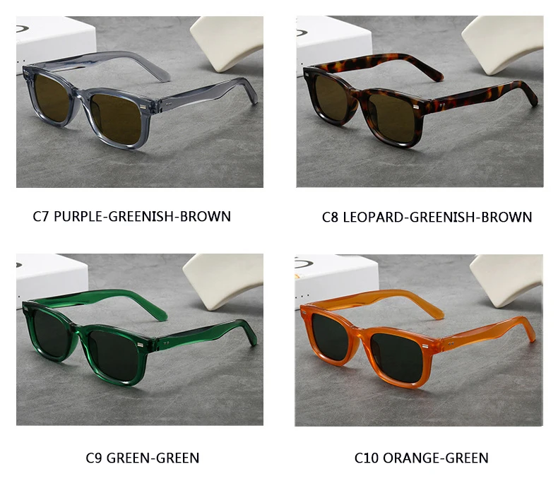Herren-Sonnenbrille mit dickem Rahmen, Retro-Stil, braun, schmaler Rahmen, Hip-Hop-Stil, Rapper-Brille, Urlaubs-Sonnenbrille, UV400 – Detail 6