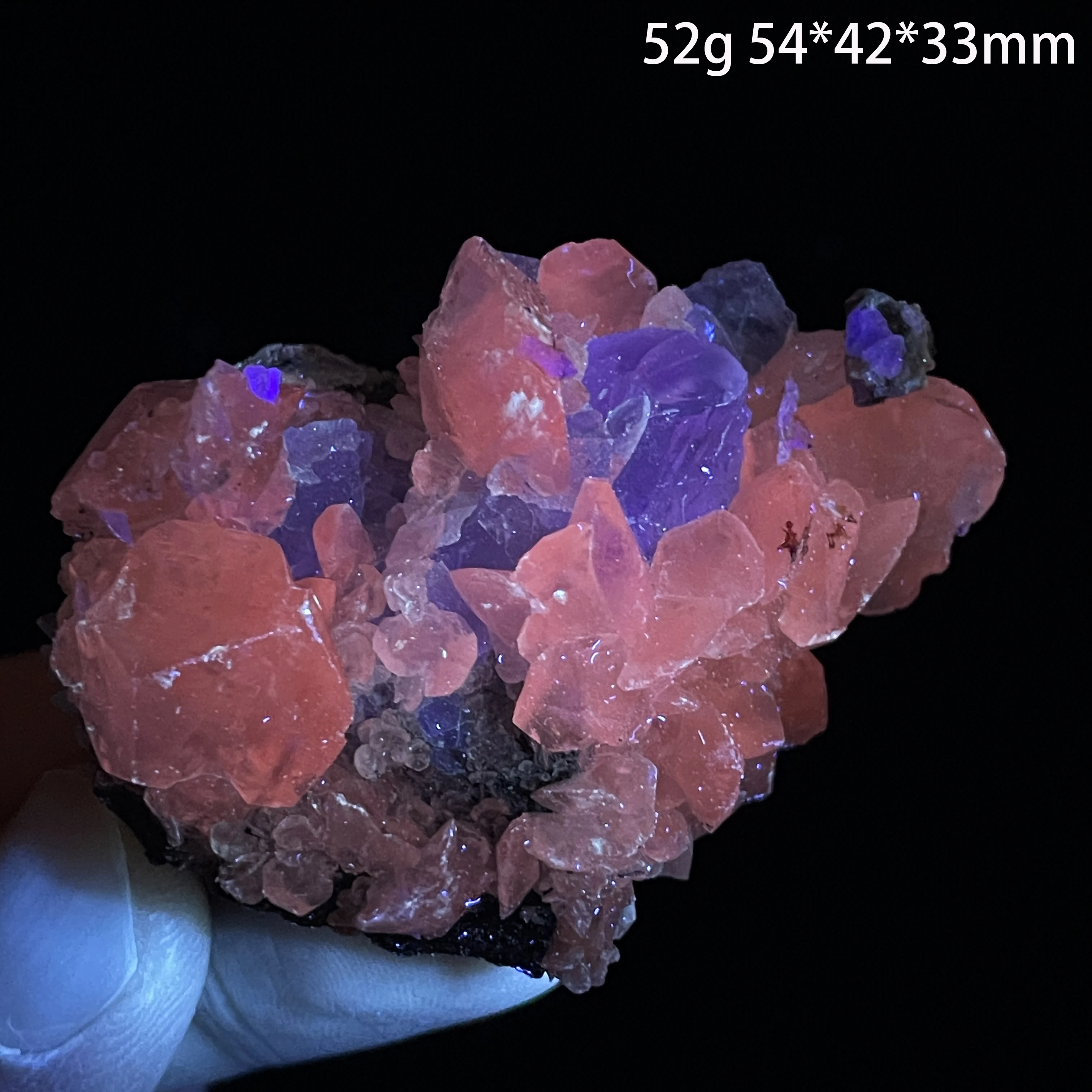 Natural Calcite With Fluorite Fluorescence Effect Mineral Specimen Stones Quartz Crystals Healing Grystal Home Decoration
