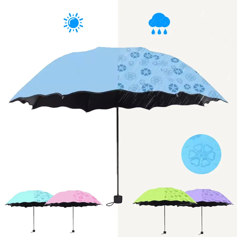 

Зонт с цветами воды Волшебный складной зонт с рисунком дождевой воды Ветрозащитный зонт от солнца Открытый зонт с защитой от ультрафиолета