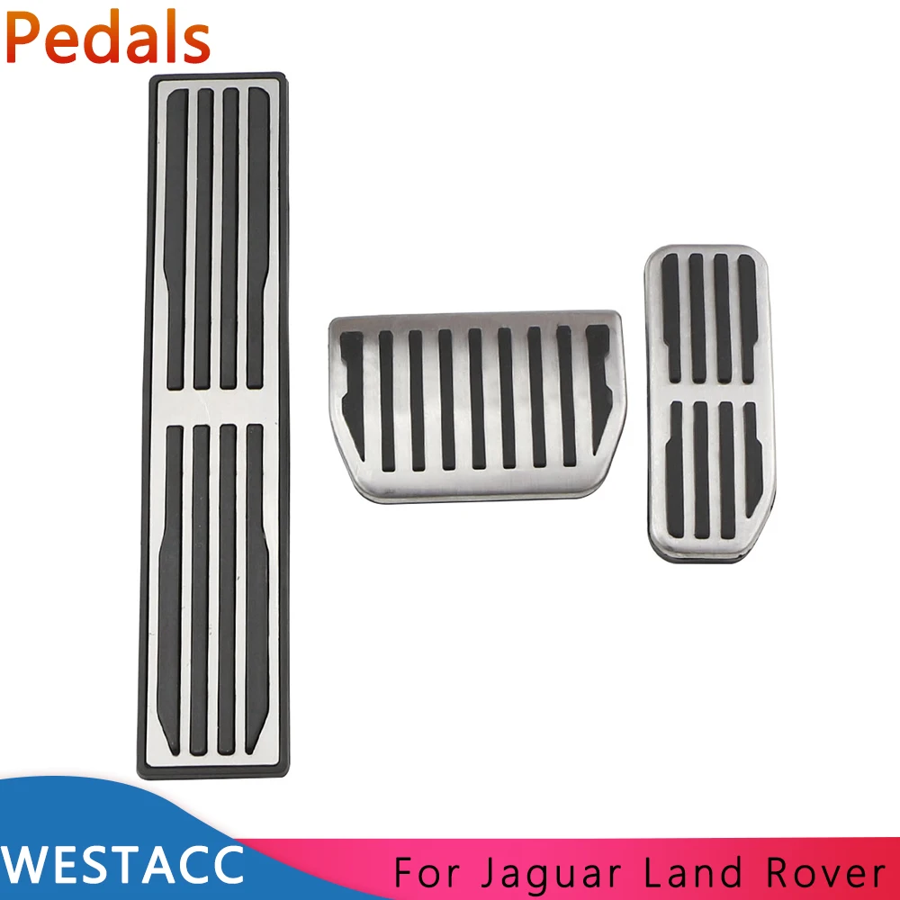 Stainless Steel Car Pedals Gas Brake Rest Pedal for Jaguar XE XFL F-Pace for Land Rover Evoque Discovery Interior Accessories