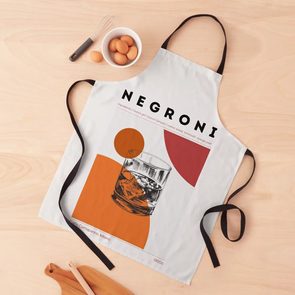 

Negroni Cocktail Design in Bauhaus Style Apron Christmas gift christmas kitchen cloths Kitchen Things And For Home Apron