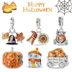 New Original 925 Silver Halloween Beads For Pan Bracelet DIY Flying Witch Charm Women Jewelry Fashion Gift