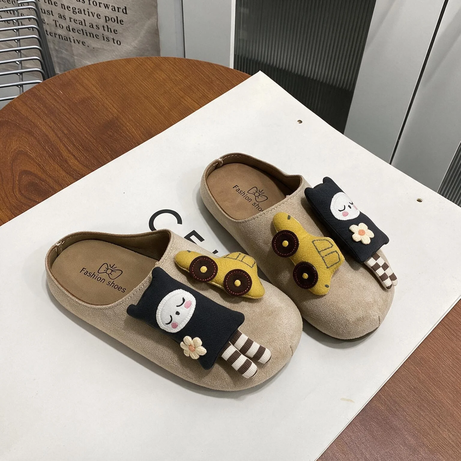 Comwarm Fashion Boys Suede Mules Slippers New Children Slippers Soft Sole With Arch Support Outdoor Girl Beach Slides Home Shoes