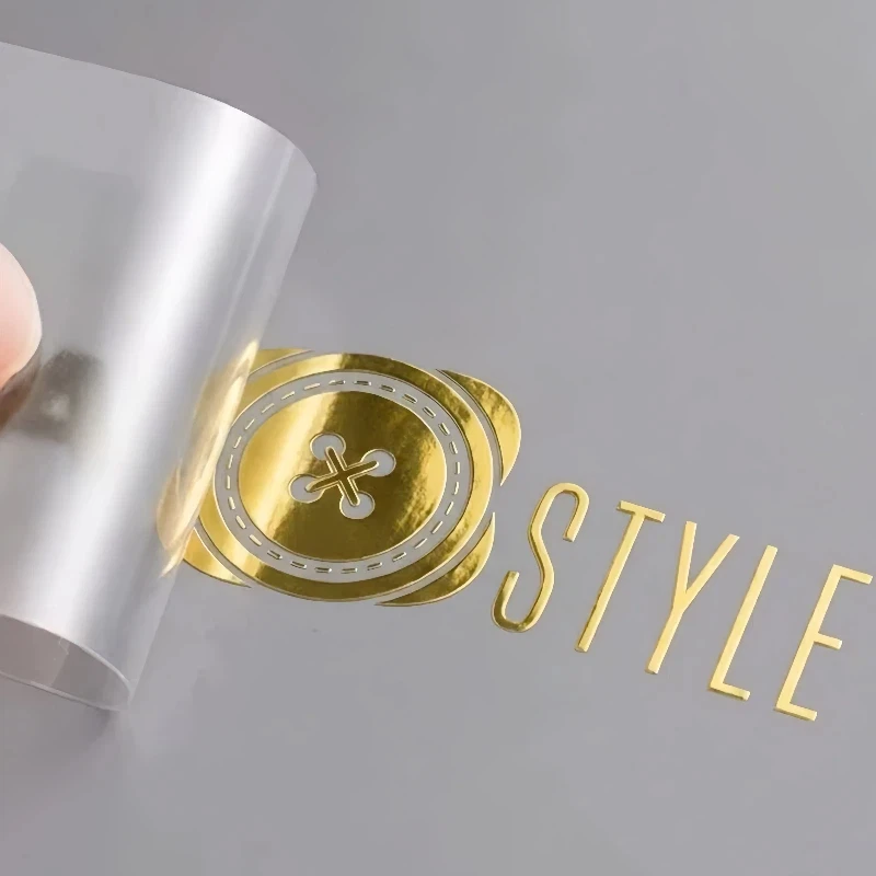 

100PCS Stickers Personalized Logo Shiny Gold Custom Stickers 3D Transfer Sticker UV DTF Company Name Wedding Labels Waterproof