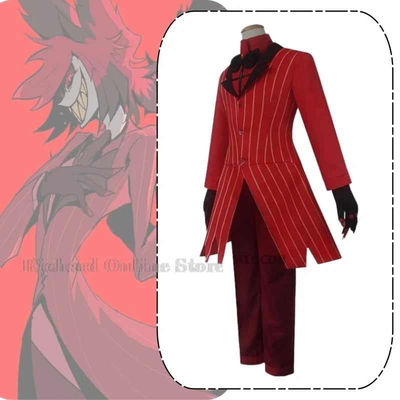 Alastor Anime Hazbin Cosplay Hotel Cosplay Costume Clothes Wig Uniform Cosplay Glasses Alastor Performance Dress Halloween Party